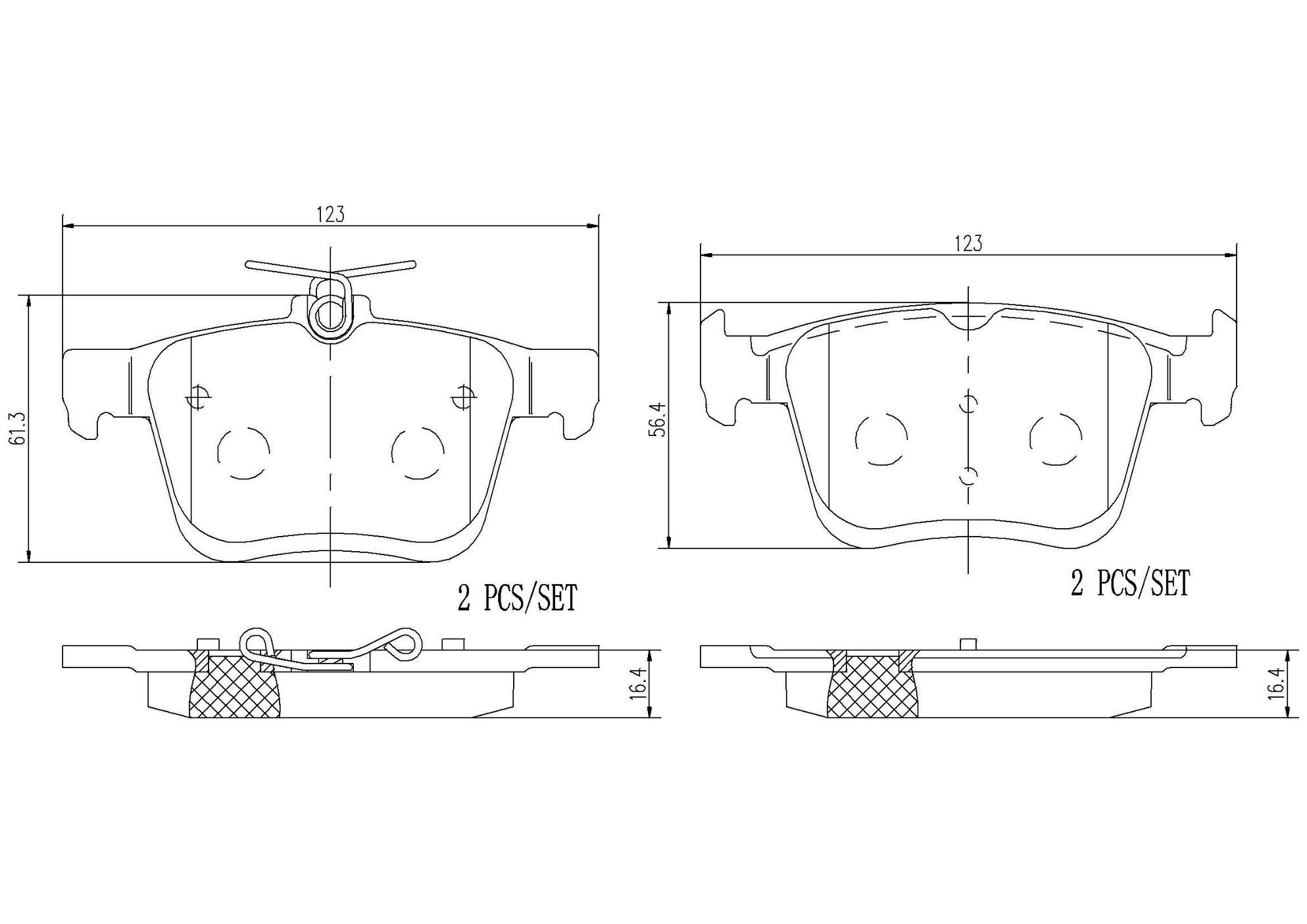 Audi VW Disc Brake Pad Set - Rear (Ceramic) 8V0698451F - Brembo P85125N